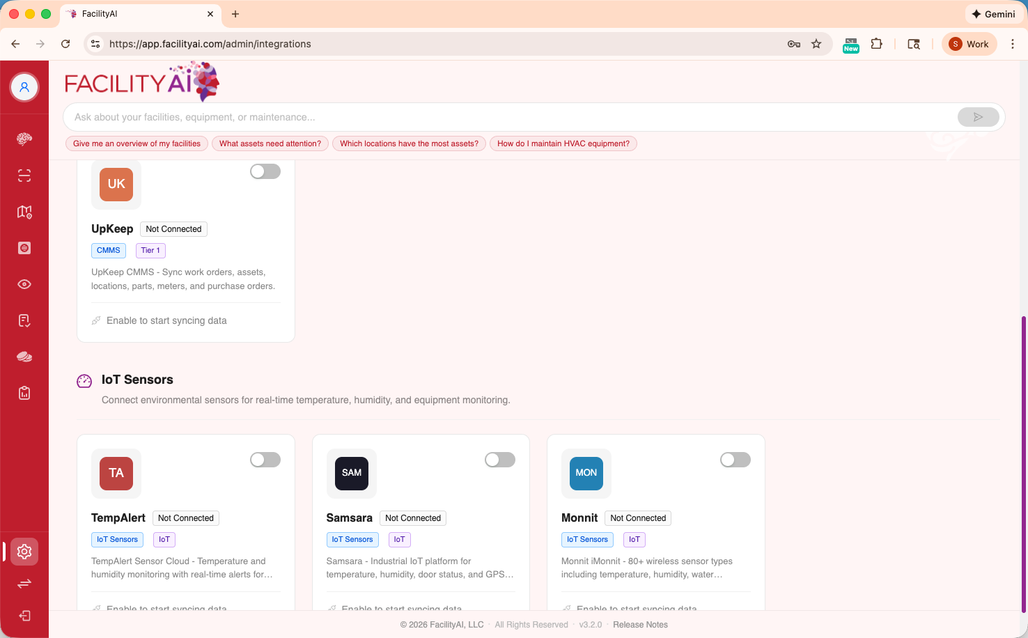 FacilityAI Work Order Management — AI-driven routing integrated with ServiceChannel, Yardi, and ServiceNow