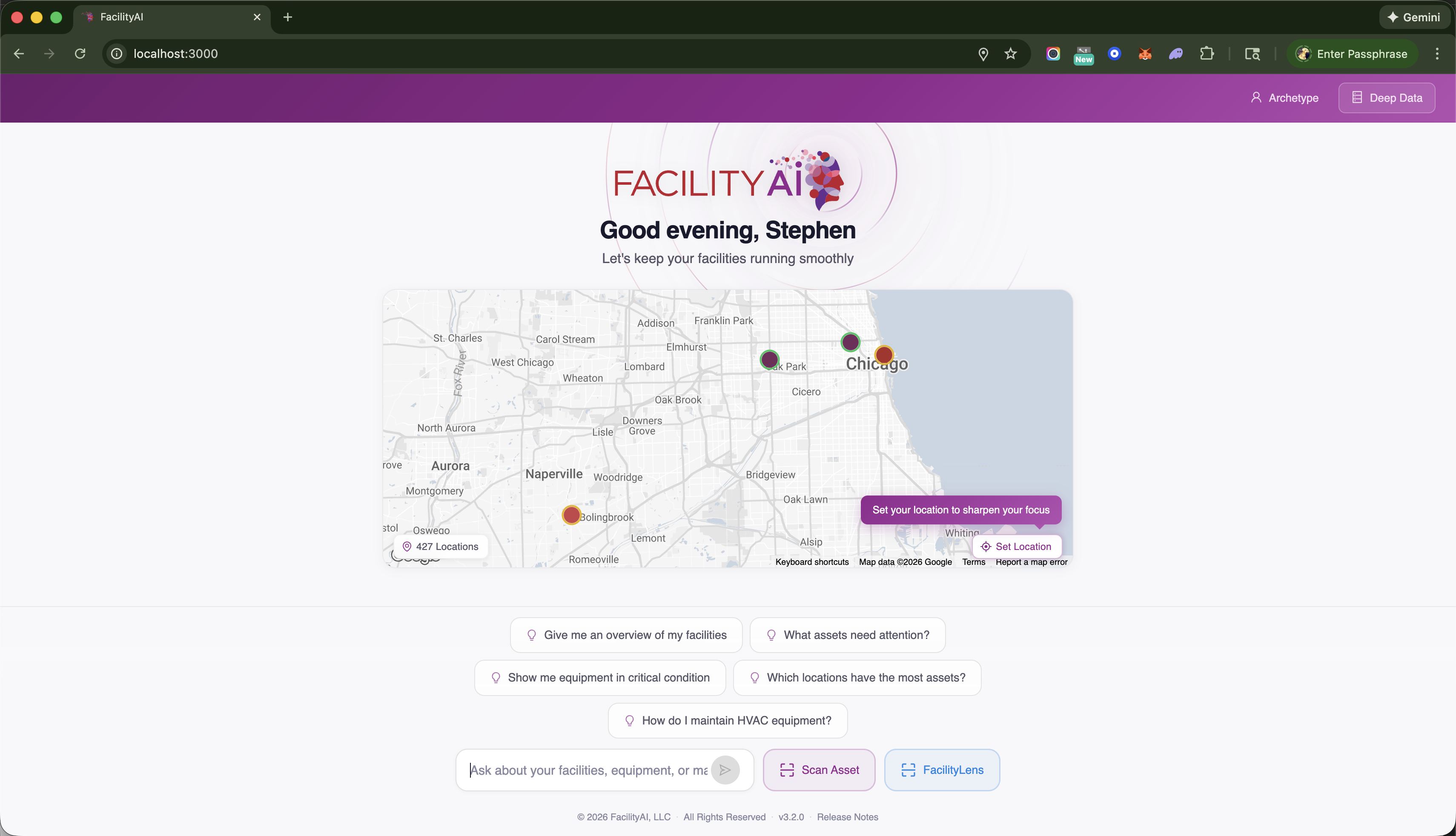 FacilityAI AI Command Center — personalized dashboard that adapts to your role, priorities, and usage patterns